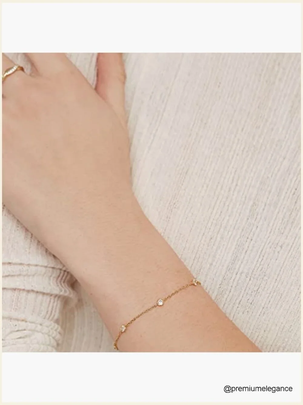 Stackable Gold Bead Bracelet - Adjustable Dainty Chain Lobster Claw